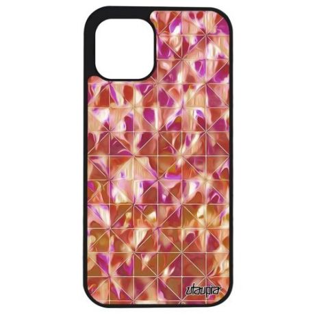 Новый чехол на мобильный // iPhone 12 Mini // "Плиточный мотив" Ромб Треугольник, Utaupia, розовый
