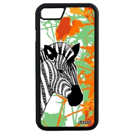 Чехол для смартфона // iPhone SE 2020 // "Зебра" Horse Полосатая, Utaupia, серый