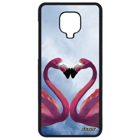 Ударопрочный чехол для смартфона // Xiaomi Redmi Note 9S // "Фламинго" Сердце Семья, Utaupia, цветной