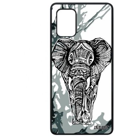 Простой чехол на смартфон // Galaxy A71 // "Слон" Elephant Мудрый, Utaupia, цветной