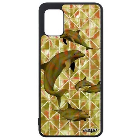 Ударопрочный чехол для смартфона // Samsung Galaxy A31 // "Дельфины" Косатка Киты, Utaupia, цветной