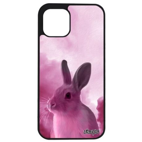 Защитный чехол для смартфона // Apple iPhone 12 Pro Max // "Кролик" Пушистый Стиль, Utaupia, серый