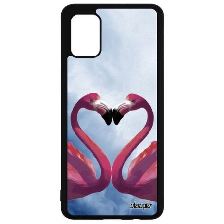 Защитный чехол на смартфон // Galaxy A51 // "Фламинго" Самец Любовь, Utaupia, цветной