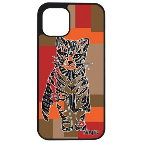 Противоударный чехол на мобильный // iPhone 12 // "Кот" Cat Маленький, Utaupia, цветной