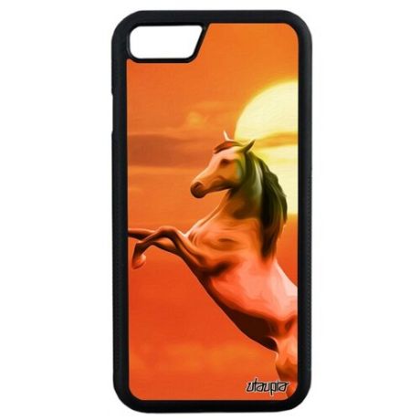 Дизайнерский чехол на смартфон // iPhone SE 2020 // "Лошадь" Пони Кобыла, Utaupia, голубой