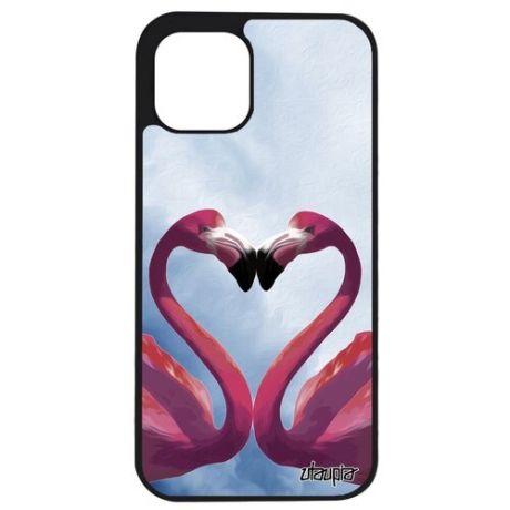 Противоударный чехол для // iPhone 12 Pro Max // "Фламинго" Символ Сердце, Utaupia, цветной