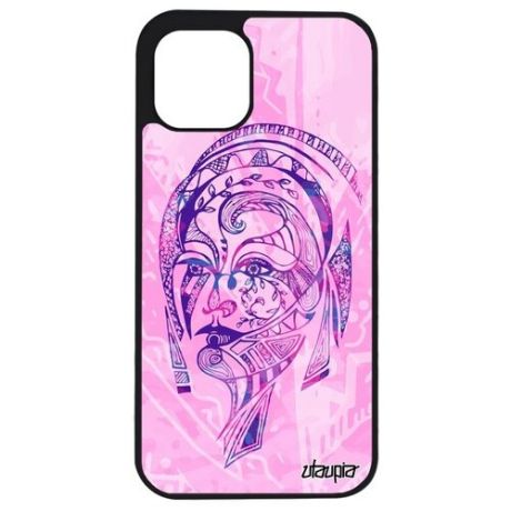 Чехол для мобильного // Apple iPhone 12 Mini // "Портрет женщины" Цветок Этнический, Utaupia, розовый