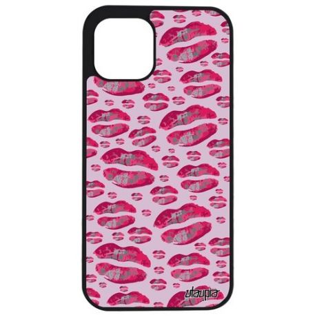 Защитный чехол на телефон // Apple iPhone 12 // "Губы" Дизайн Незнакомка, Utaupia, розовый