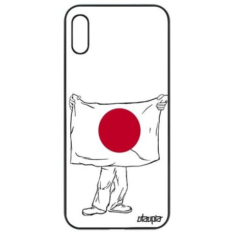 Противоударный чехол для смартфона // Honor 8A // "Флаг Китая с руками" Страна Дизайн, Utaupia, белый
