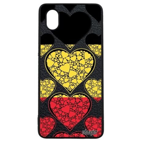 Модный чехол для смартфона // Galaxy A01 // "Флаг Анголы с сердцем" Страна Патриот, Utaupia, цветной