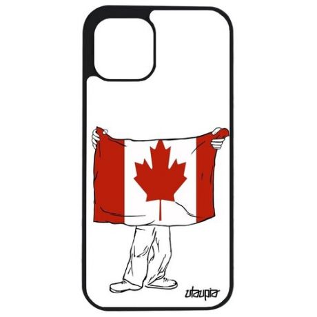 Ударопрочный чехол на мобильный // Apple iPhone 12 // "Флаг Камеруна с руками" Государственный Дизайн, Utaupia, белый