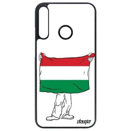 Ударопрочный чехол на мобильный // Huawei P40 Lite E // "Флаг Турции с руками" Дизайн Туризм, Utaupia, белый