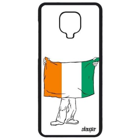 Красивый чехол на // Xiaomi Redmi Note 9S // "Флаг Ирландии с руками" Патриот Страна, Utaupia, белый