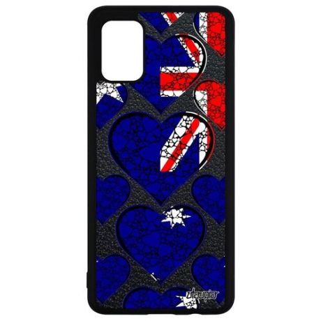 Противоударный чехол для смартфона // Galaxy A51 // "Флаг Австралии с сердцем" Любовь Туризм, Utaupia, цветной