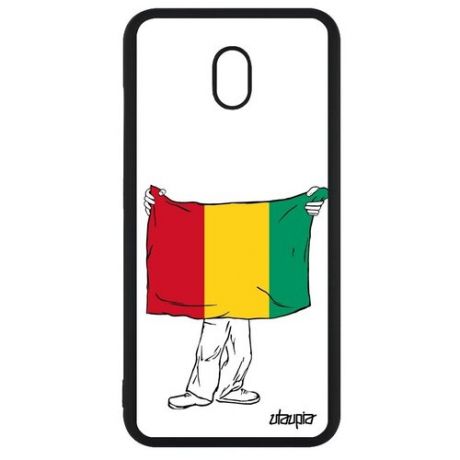 Яркий чехол на телефон // Xiaomi Redmi 8A // "Флаг Гвинеи Бисау с руками" Туризм Стиль, Utaupia, белый