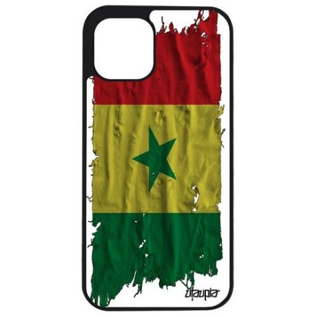 Дизайнерский чехол для телефона // Apple iPhone 12 Pro // "Флаг Гвинеи на ткани" Дизайн Государственный, Utaupia, белый