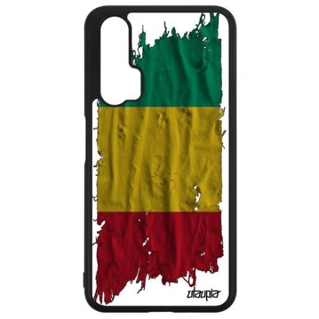 Ударопрочный чехол для телефона // Honor 20 // "Флаг Анголы на ткани" Государственный Дизайн, Utaupia, белый
