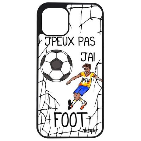 Защитный чехол для смартфона // Apple iPhone 12 // "Не могу - у меня футбол!" Повод Карикатура, Utaupia, синий