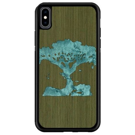 "Чехол T&C для iPhone X / XS (айфон 10 / Икс), Silicone Wooden Case, Wild series, Магическое дерево (Кото - Клен птичий глаз)"