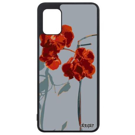 Чехол для смартфона // Galaxy A31 // "Цветы" Flower Экзотичный, Utaupia, белый
