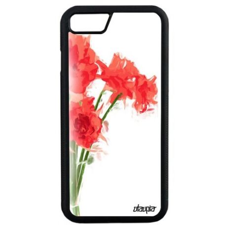 Качественный чехол на // Apple iPhone SE 2020 // "Цветы" Букет Flower, Utaupia, белый