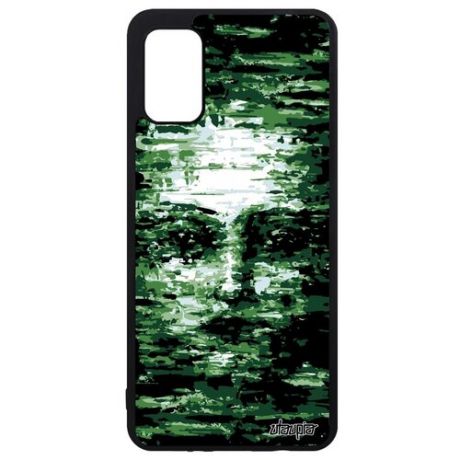 Защитный чехол на мобильный // Galaxy A41 // "Женское лицо" Иллюзия Маска, Utaupia, зеленый