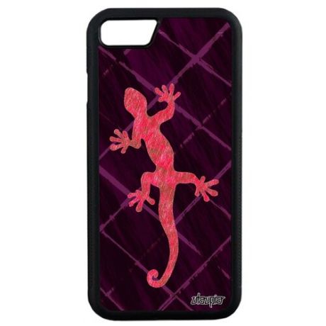 Красивый чехол на смартфон // iPhone SE 2020 // "Саламандра" Ящерица Символ, Utaupia, темно-розовый