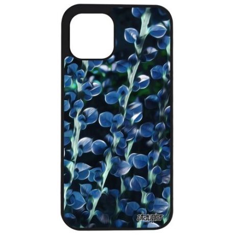 Противоударный чехол для смартфона // Apple iPhone 12 Pro // "Ветви" Листья Побег, Utaupia, голубой