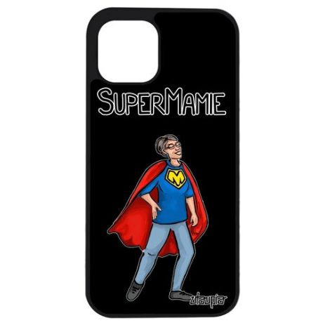 Ударопрочный чехол на // Apple iPhone 12 Pro Max // "Супербабуля" Супергерой Семья, Utaupia, белый