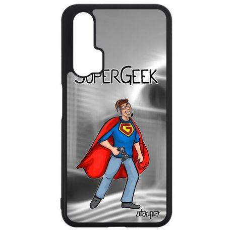 Защитный чехол на смартфон // Honor 20 Pro // "Супергик" Смешной Супергерой, Utaupia, серый