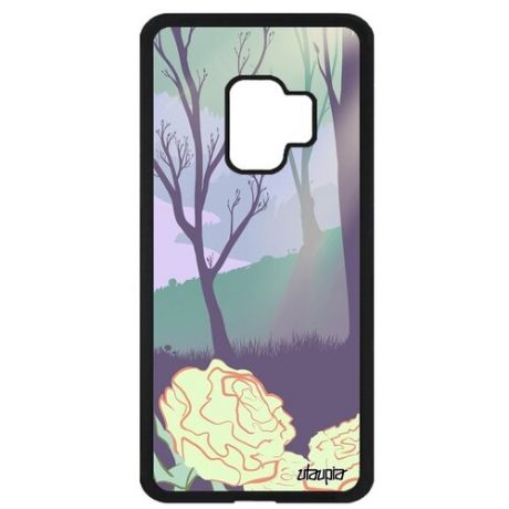 Красивый чехол на // Galaxy S9 // "Лесные розы" Дерево Озеро, Utaupia, цветной