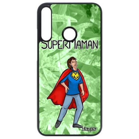 Защитный чехол для телефона // Huawei P40 Lite E // "Супермама" Супергерой Комичный, Utaupia, черный