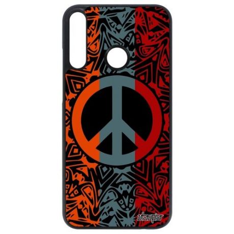 Защитный чехол для мобильного // Huawei P40 Lite E // "Peace and Love" Символ Мир и Любовь, Utaupia, светло-коричневый