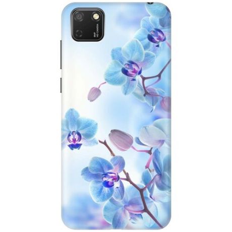 Ультратонкий силиконовый чехол-накладка для Huawei Y5p / Honor 9S с принтом "Голубые орхидеи"