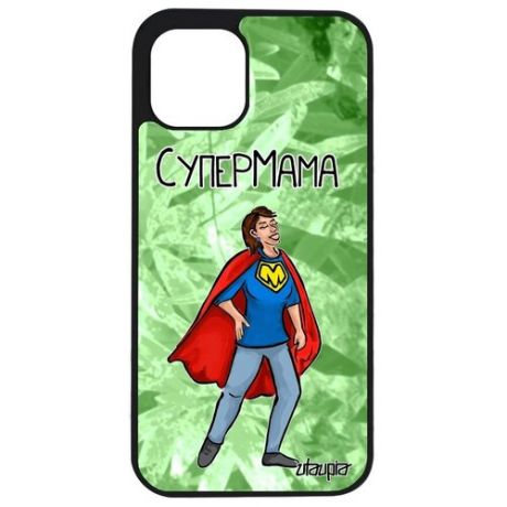 Ударопрочный чехол для мобильного // iPhone 12 Pro // "Супермама" Мама Юмор, Utaupia, серый