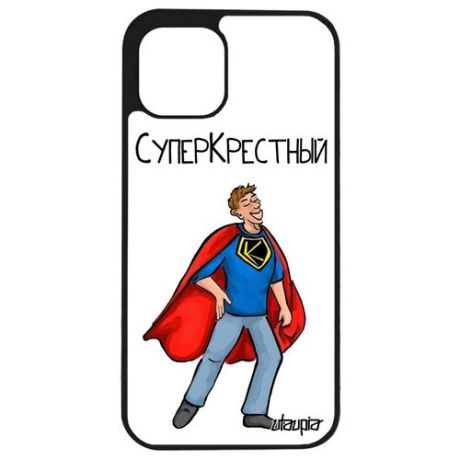 Модный чехол на // Apple iPhone 12 Mini // "Суперкрестный" Супергерой Папа, Utaupia, светло-зеленый
