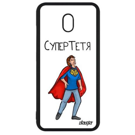 Защитный чехол для мобильного // Xiaomi Redmi 8A // "Супертетя" Супергерой Юмор, Utaupia, черный