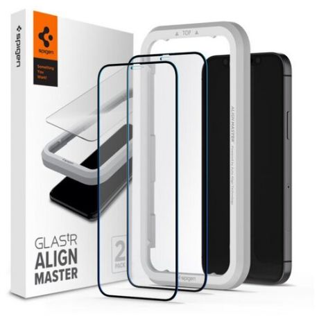 Защитное стекло Spigen Glas. tR AlignMaster 2 Pack (AGL01792) для iPhone 12 Pro Max (Black)