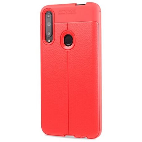 Силиконовый чехол накладка для Huawei P Smart Z/Honor 9X с текстурой кожи красный
