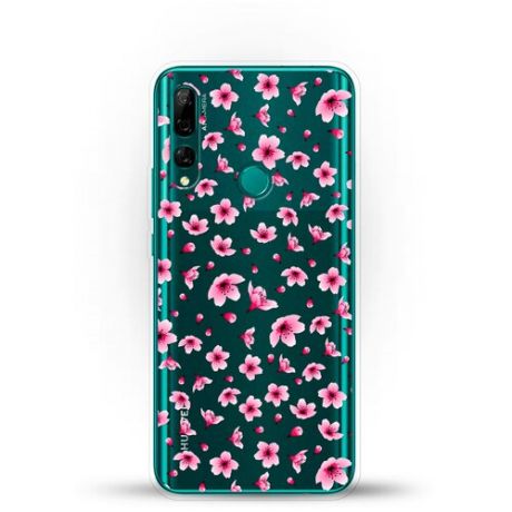 Силиконовый чехол Цветы розовые на Huawei Y9 Prime (2019)