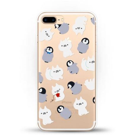 Силиконовый чехол Котики и пингвины на Apple iPhone 8 Plus