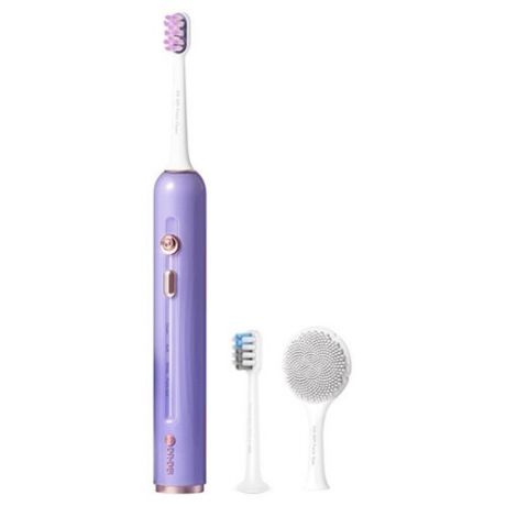 Электрическая зубная щетка DR. BEI Sonic Electric Toothbrush E5 с насадкой для чистки лица, сиреневая