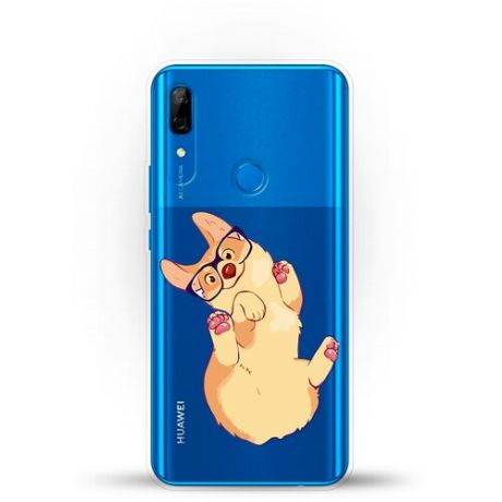 Силиконовый чехол Корги в очках на Huawei P smart Z