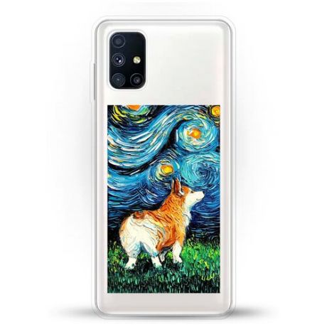 Силиконовый чехол Корги Ван Гога на Samsung Galaxy M51
