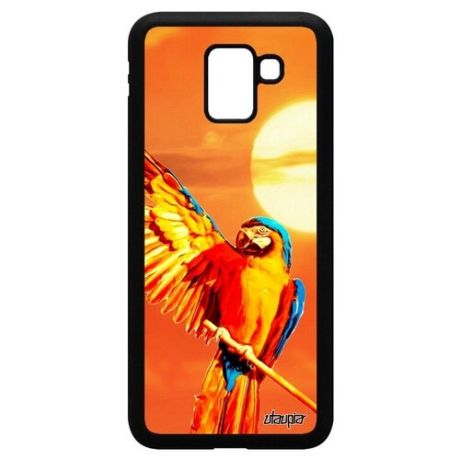 Противоударный чехол для мобильного // Galaxy J6 2018 // "Попугай" Попугайчики Дизайн, Utaupia, цветной