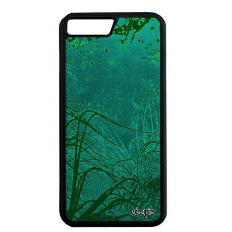 Противоударный чехол на смартфон // Apple iPhone 8 Plus // "Травы" Пляж Море, Utaupia, голубой