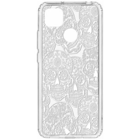 Чехол на Xiaomi Redmi 9C Kruche print Skull White / Чехол для Xiaomi / чехол с рисунком / чехол с принтом / чехол для ксяоми / чехол для хаоми / бампер на сяоми / чехол накладка для ксяоми / противоударная накладка для Xiaomi Redmi Mi / защита для Redmi / защита на Mi / cиликоновый чехол для Xiaomi Redmi / пластиковый чехол на Ксиаоми / защитный чехол для хаоми / чехольчик / защита телефона / ударопрочный чехол