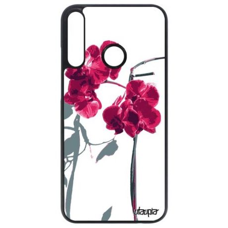 Чехол для смартфона // Huawei P40 Lite E // "Цветы" Flower Аромат, Utaupia, серый
