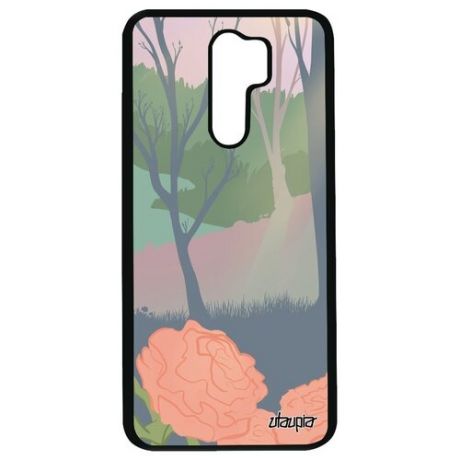 Защитный чехол для мобильного // Xiaomi Redmi 9 // "Лесные розы" Озеро Лес, Utaupia, цветной