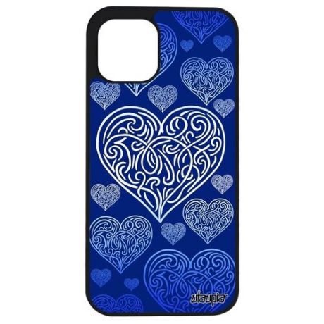 Красивый чехол на смартфон // Apple iPhone 12 Mini // "Сердце" Дизайн Верность, Utaupia, синий